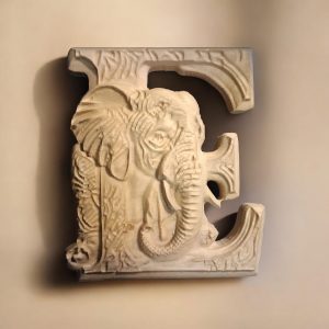 Animal Alphabet Letter E CNC File – Elephant Letter E STL / 3D Relief File